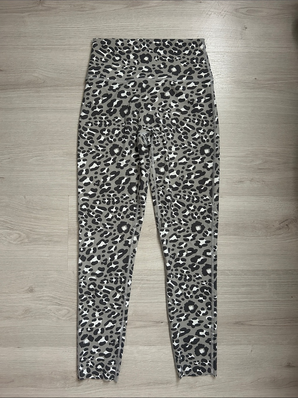 aerie Grey and Black Leopard Print High-Rise Leggings
